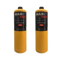 02 refil cilindro maçarico portátil map propano 400g max pro