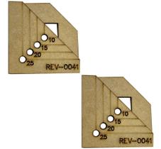 02 Régua Fio Cabelo Marcação Furar Ilhós Elástico Cartonagem