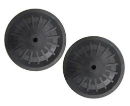 02 Rodas De Borracha Maciça Betoneira Fischer Furo 35mm Super Resistente