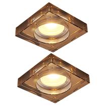02 Spot Embutir Cristal Espelhado Quadrado Cobre Sanca Ac594