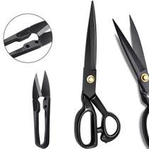 02 Tesouras Costura Alfaiate Arremate Acabamento Textil Preto