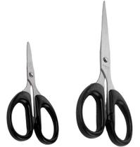 02 Tesouras Papel Tecido Plástico Costura Cozinha 12cm 16cm