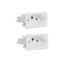 02 Tomada Margirius Para Caixa Embutir Padrão Weg 10/20a Branca