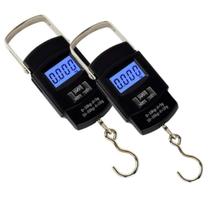 02 UN Balança Portátil Digital De Mão Mala Pesca Até 50 Kg
