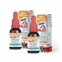 02 un. Multipet Tratamento contra carrapatos, pulgas e vermes 30ml