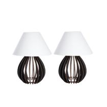 02 Unidades Abajur de Mesa Clássico De Madeira Mdf Decoração Cor Preto 02 Unidades Abajur de Mesa Clássico De Madeira Mdf Decoração Cor Preto