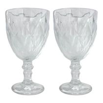 02 Unidades de Taças Vidro Transparente Diamante Class 330ml