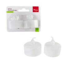 02 Velas Decorativas de LED - Branco Quente