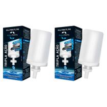 02 Velas Para Filtro Barro Alcalina Tripla Ação Carvão Ativado Acqua Azzurra