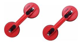 02 Ventosa Dupla P/ Vidro Metal Porcelanato Cap. Peso 80kg