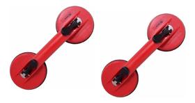 02 Ventosa Dupla Para Vidro Metal Porcelanato Cap. Peso 80Kg