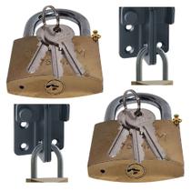 02 X Cadeado 63mm chave Tritan reforçado resistente prevenção antifurto