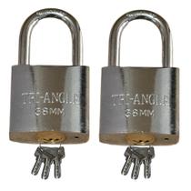 02 x Cadeado Chave Atomica 38mm Resistente Fechadura Tambor Cilindrico Latão Maciço Anti-broca 02 x Cadeado Chave Atomica 38mm Resistente Fechadura Tambor Cilindrico Latão Maciço Anti-broca