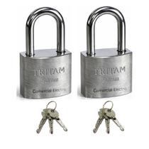 02 X Cadeados Tritan Chave Tetra 50mm Prevenção Antifurto Reforçado Robusto Resistente