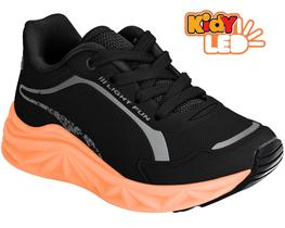 0219 - tenis kidy light fun preto/laranja/prata