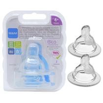 02un Bico Mamadeira Nº 4 Antivazamento Ortodôntico Fluxo Rápido 4m+ - Baby MAM Cor:Transparente