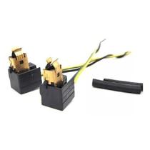 02x Soquete Plug P/ Lâmpada H1 Com Aterramento 2 Peças