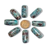 03 Barril Furado Longitudinal de Pedra Amazonita Paraíba 30mm - Ideal para Colares e Pulseiras 03 Barril Furado Longitudinal de Pedra Amazonita Paraíba 30mm - Ideal para Colares e Pulseiras