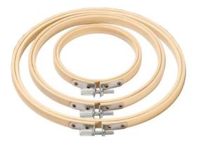 03 Bastidores Bambu Tarraxa Bordado Manual Ponto Russo.