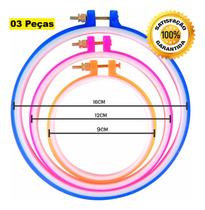 03 Bastidores Plasticos Tarraxa Bordado Manual Ponto Russo.