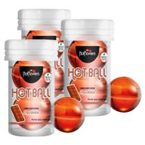 03 Bolinhas Explosivas Hot Ball Plus Gelado Quente Lubrifica Chocolate