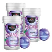 03 Bolinhas Explosivas Hot Ball Plus Gelado Quente Lubrifica Uva