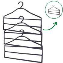 03 Cabides Triplo Para Calça Jeans Calceiro Reforçado 03 Cabides Triplo Para Calça Jeans Calceiro Reforçado