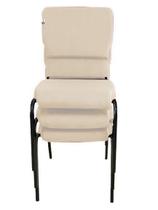 03 Cadeiras Empilhável para Igrejas Evangélicas Linha Church Bege