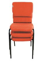 03 Cadeiras Empilhável para Igrejas Evangélicas Linha Church Vermelho