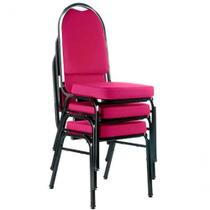 03 Cadeiras Para Hotel E Auditório Linha Hotel Rosa