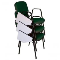 03 Cadeiras Universitárias Linha Hotel Auditório Verde