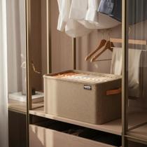 03 Caixas Organizadora Roupa Cesto Dobrável 48x28x25cm Duhome Conjunto Caixas Organização Casa Guarda Roupa Tecido com Alça Desmontável Organização