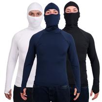 03 Camisas Segunda Pele Masculina Touca Ninja Termica Pesca