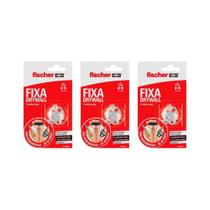 03 Cartelas De Suporte De Fixação Removível Fischer - Fixa Drywal C/ 08 Un em cada
