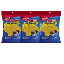 03 Confeito Miçanga Confeitaria Brigadeiro Várias Cores Kit