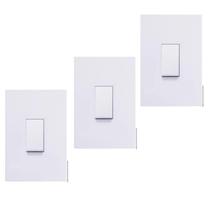 03 Conjuntos de Interruptor Simples 4x2 - Recta Branco Gloss