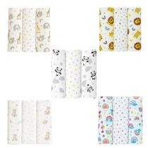 03 Cueiros Flanelado 1mx80cm G Estampado Enxoval Bebê Bublim