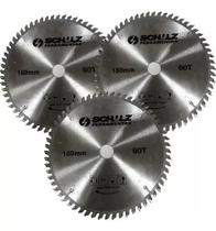 03 Disco de Serra Circular Schulz para Plástico 180mm x 60T x 2.20mm Corte Preciso e Acabamento Impecável