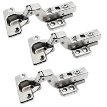 03 Dobradiças Super Curva Click Amort. Slow 35mm P/ Porta