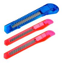 03 Estiletes Multiuso Lâminas 9mm 18mm Papel Plástico 03 Estiletes Multiuso Lâminas 9mm 18mm Papel Plástico