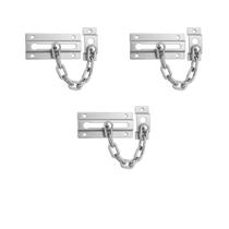 03 Fecho Trinco de Segurança Pega Ladrão Com Corrente Para Porta de Casa Apartamento