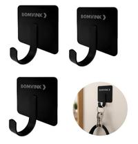 03 Gancho Cabide Adesivo Para Toalha E Obejtos 5X4Cm Metal