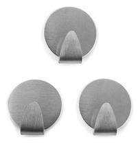 03 Ganchos Aço Metal Adesivo Suporte Parede Super Aderência.