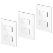 03 Interruptores Duplo ( Simples + Paralelo ) Recta Branco
