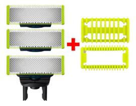 03 Laminas Refil + 02 Pentes P/ Barbeador Oneblade Philips 03 Laminas Refil + 02 Pentes P/ Barbeador Oneblade Philips