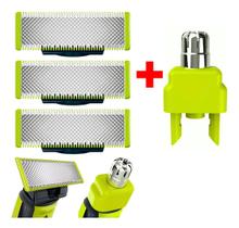 03 Lâminas Refil + Aparador Nasal Para Oneblade Philips