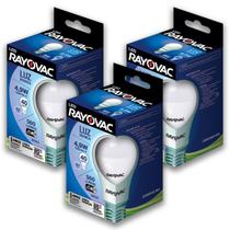 03 Lampadas LED 4,9W Luz Branca 6500K Rayovac 3 caixas Bulbo Soquete E27 Luz Fria