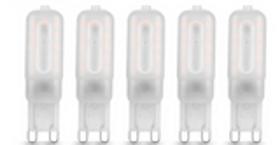 03 Lâmpadas Led Halopin G9 9w Alta Performance Brilho Branco Quente 110v