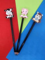 03 Lapis de escrever animais fazendinha papelaria fofa material escolar volta as aulas papelaria