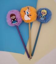 03 Lápis Pompom Frozen Anna Elsa Olaf material escolar papelaria 03 Lápis Pompom Frozen Anna Elsa Olaf material escolar papelaria